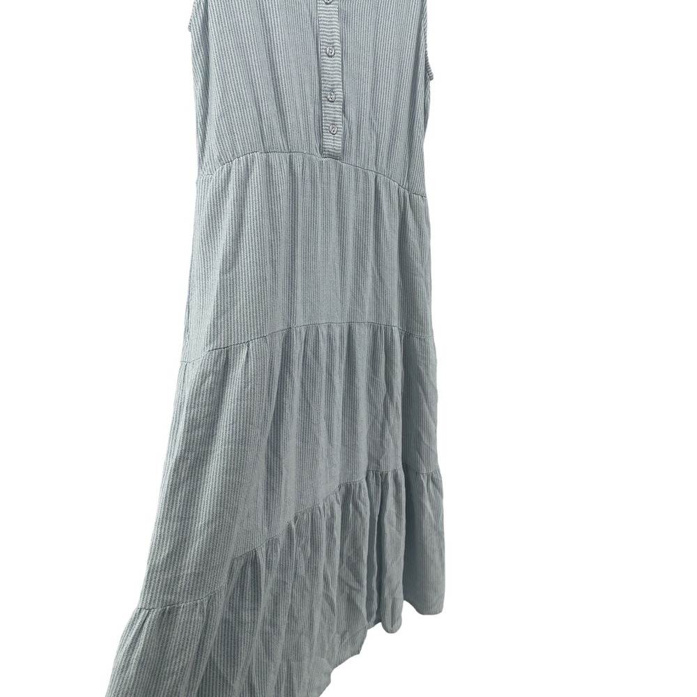 Tiered Maxi Dress Womens Small Blue White Coastal Cowgirl Western Boho Nautical - Picture 2 of 8